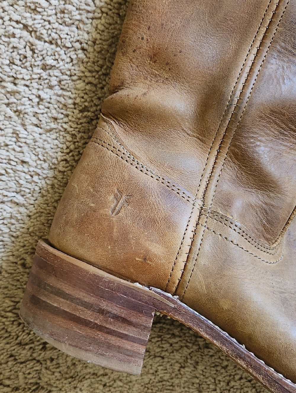 FRYE Women's Sz 8M CAMPUS 14L 77050 DBN Brown Leather Western Festival Boots - Picture 3 of 12